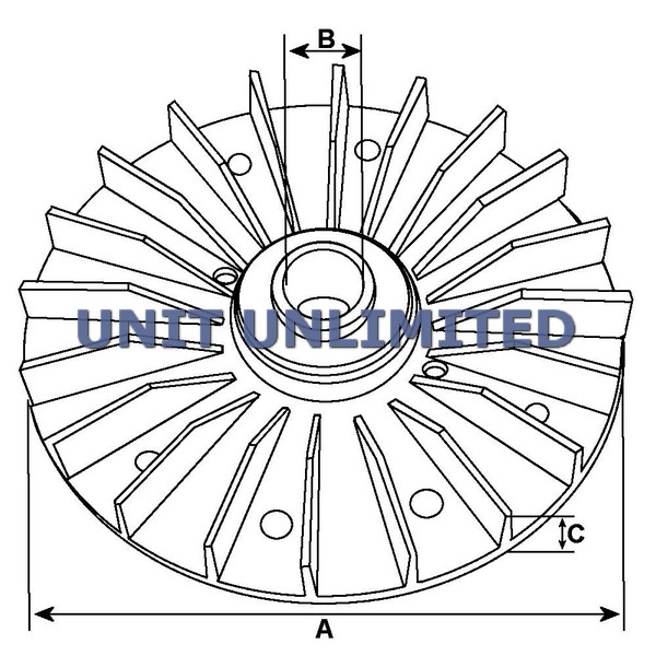 DYNAMO WAAIER RECHTSOM 153MM - Afbeelding 2